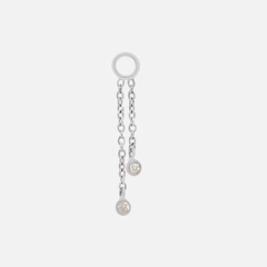 14k Gold Gemmed Cascade 2 Charm